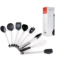 kitchen utensil set cooking tools wooden handle spoon spatula heat resistant non stick baking dinnerware accessories supplies