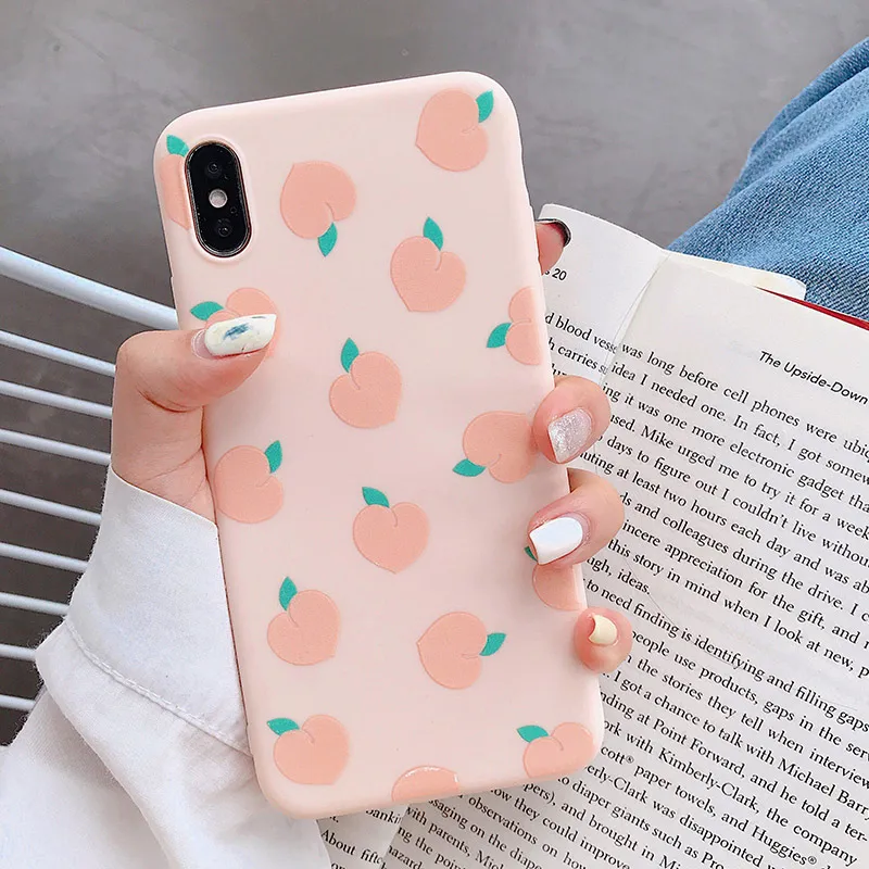 IK40-ShuiMTMore SoCouple Мягкий ТПУ чехол для телефона для iphone X Xs max XR 11 Pro Max 6 6S 7 8 plus милый мультяшный фруктовый персиковый чехол - Цвет: IK40-ShuiMTMore