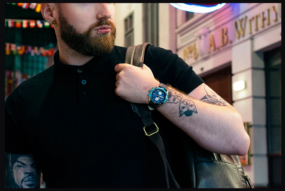 MEGIR хронограф мужские часы Relogio Masculino Синие Кожаные Бизнес Кварцевые часы мужские спортивные армейские военные наручные часы
