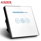 Стандарт ASEER EUUK, плавная регулировка скорости, переключатель вентилятора, БелыйЧерный Кристалл, светодиодный, подсветка, регулятор скорости, переключатель вентилятора
