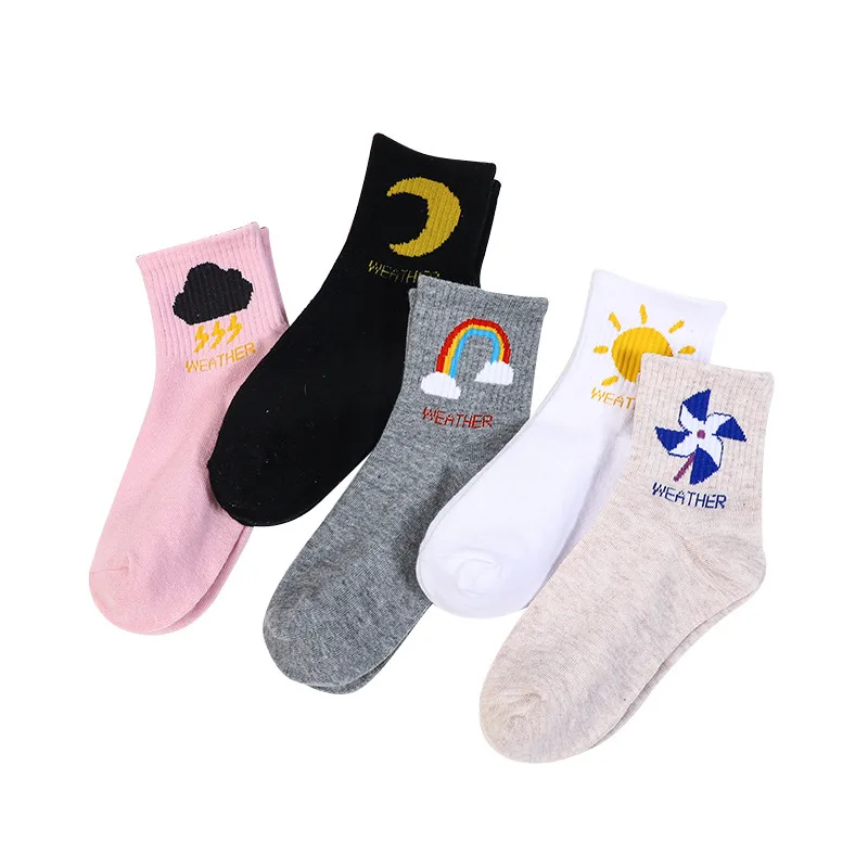 6 SP& CITY/5 пар, красивые хлопковые носки с фруктовым узором, женские короткие смешные носки с мультяшным рисунком, милые короткие носки с принтом для девочек и студентов - Цвет: 6