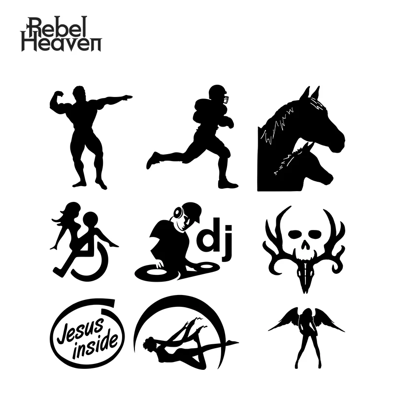 Rebel Heaven забавная наклейка для автомобиля сборщик костей Олень Охота лошадь семья