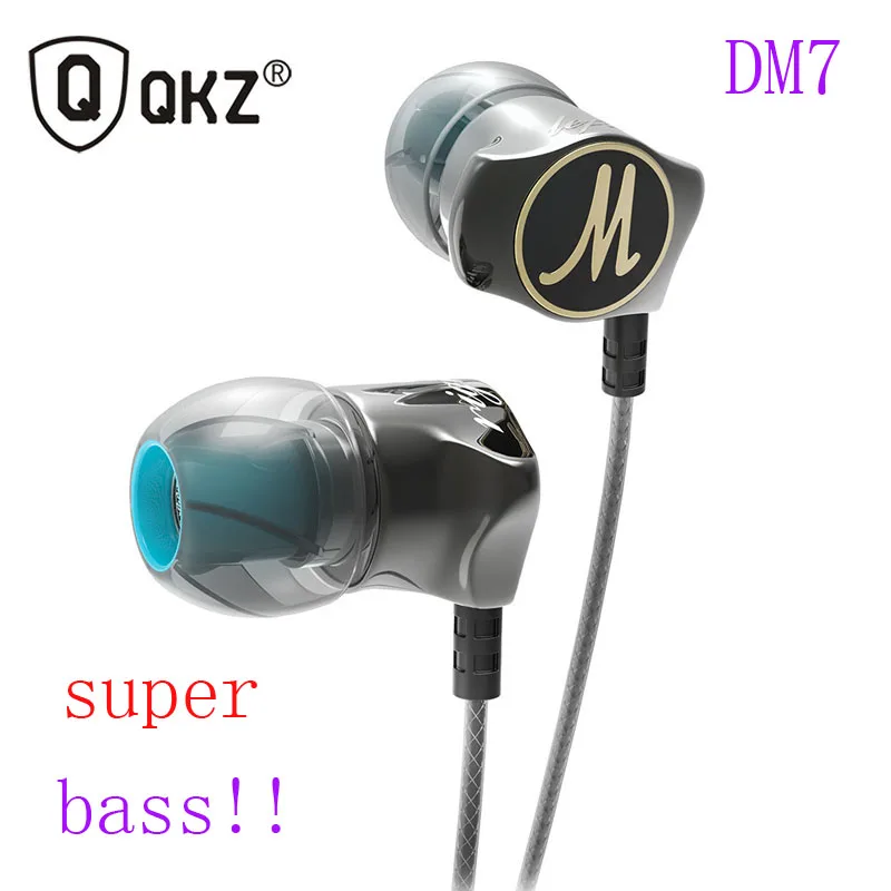 Оригинальный QKZ DM7 специальный позолоченный в ухо 3 5 мм Спорт устойчивое супер бас