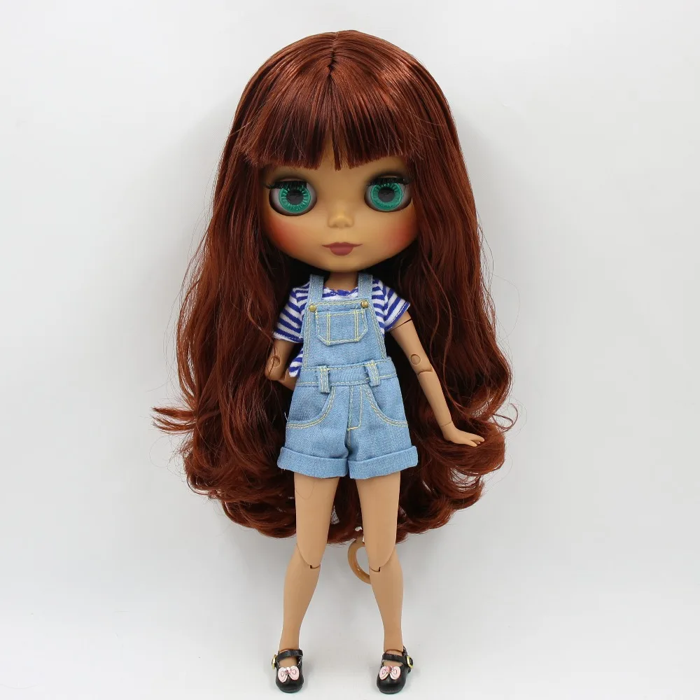 Ледяной DBS Blyth кукольные 1/6 bjd шарнирное тело темной кожи матовый уход за кожей