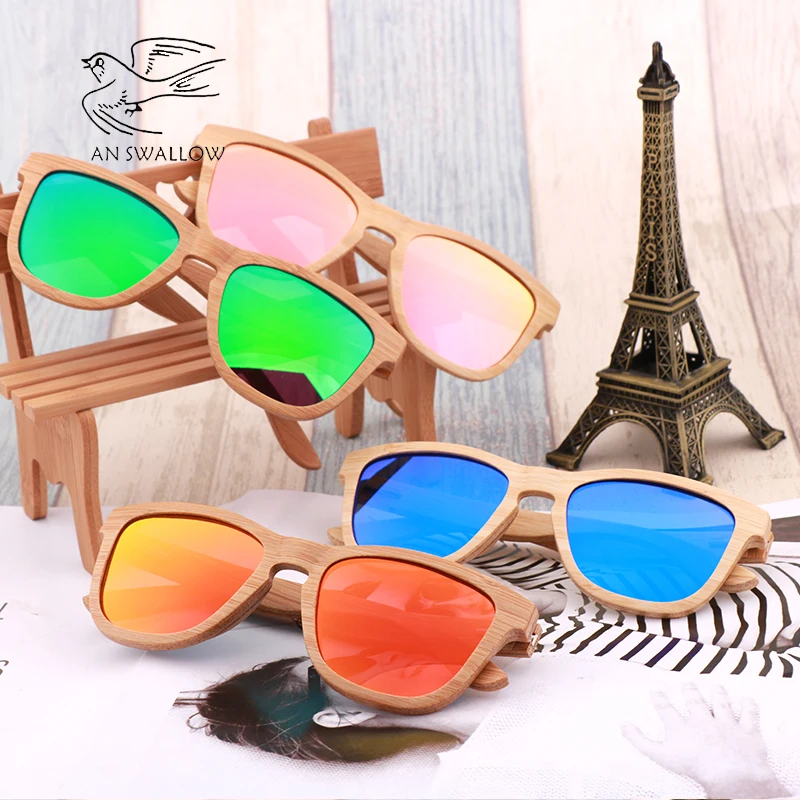 Lunetes de soleil mode bambou hommes rétro classique polarisé TAC lentille UV400 lunetes à rayonnement neuf|Мужские