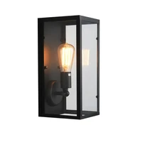 vintage iron glass box wall lamp outdoor waterproof lighting bedroom wall light e27 lamp holder 110 240v free shipping