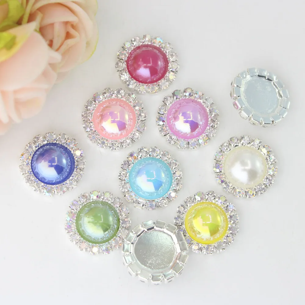 Стразы с пуговицами 16 мм AB цвета плоской задней стороной украшение сделай сам