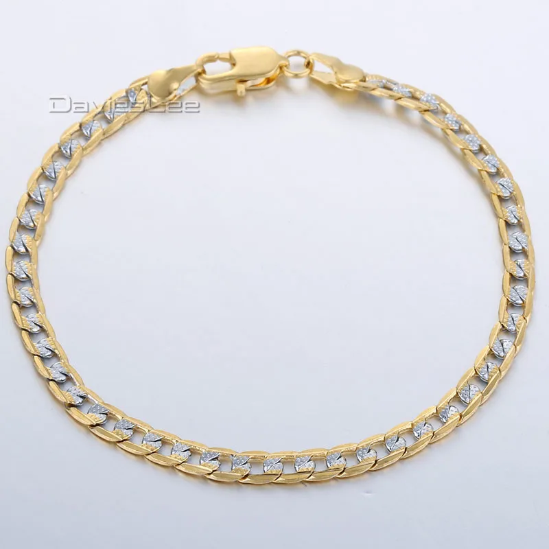 Набор ювелирных изделий для мужчин и женщин серебряное ожерелье с желтым золотом