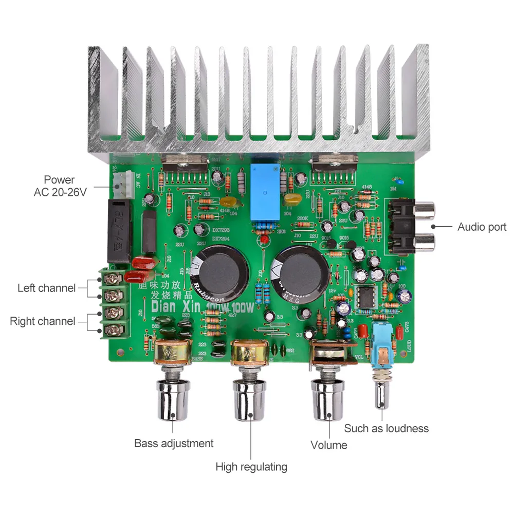 AIYIMA Dual TDA7294 AC20 26V 100Wx2 HIFI 2 0 стерео аудио усилитель мощности плата RCA тональная для DIY