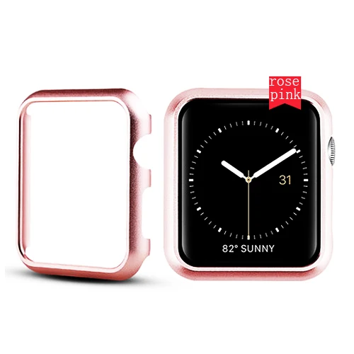 pink rose Чехол для часов apple watch 4 5 3 2 iwatch 42 мм 38 мм 44 мм 40 мм Защитная крышка из нержавеющей стали металлическая рамка с защитой от царапин - Цвет: pink rose