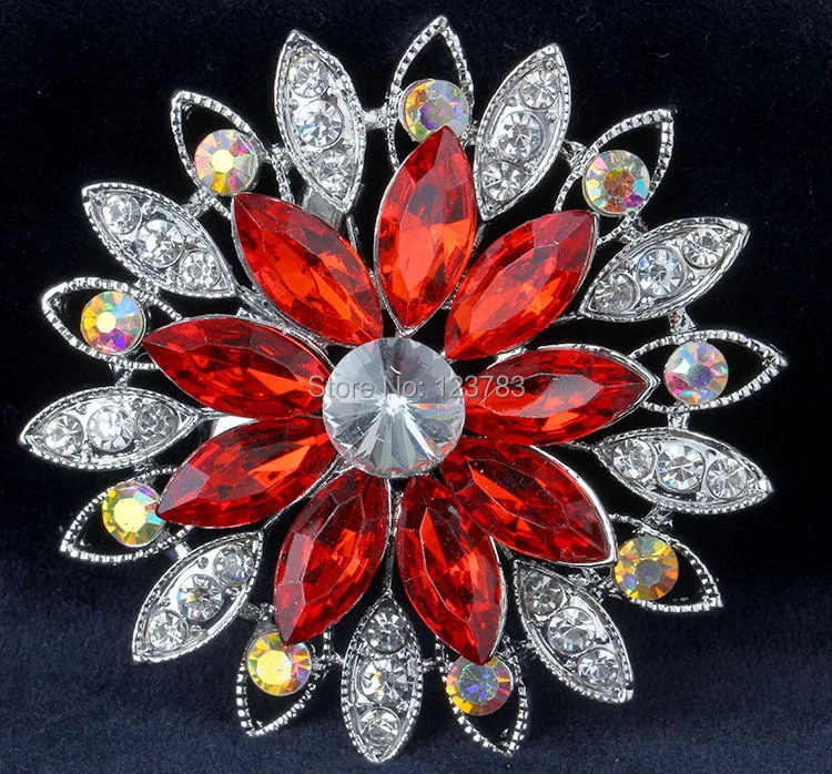 2017 Модный Нежный Брошь с Ринестонами, Вырезанный из Смолы Цветок Смешанных Цветов на Застежке для Плаща.