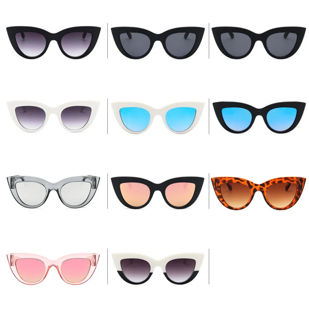 Женские солнцезащитные очки кошачий глаз Затемненные цветные линзы в винтажном