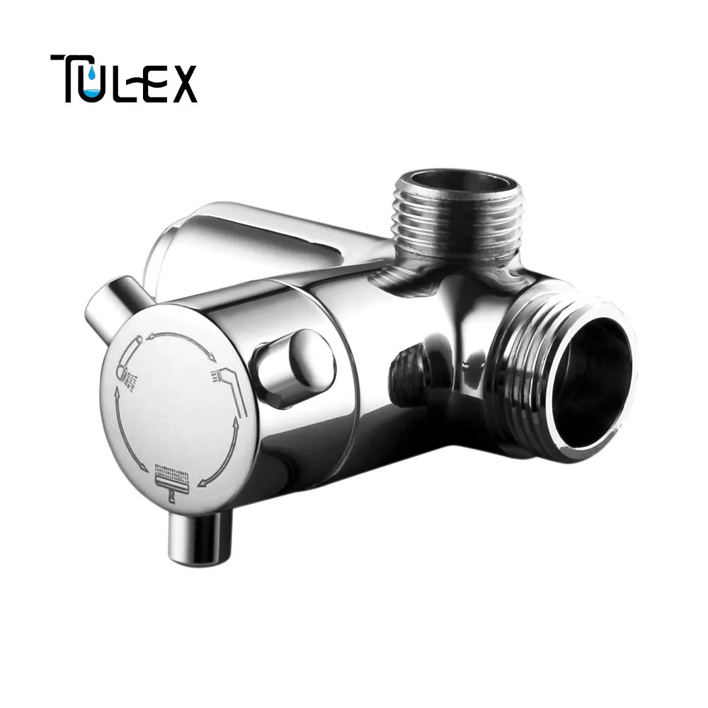 TULEX, аксессуары для душа, душевой переключатель, 3 способа, душевой рычаг, переключающий, 3 функции, смеситель для душа, латунный корпус, хромированный, для ванной комнаты
