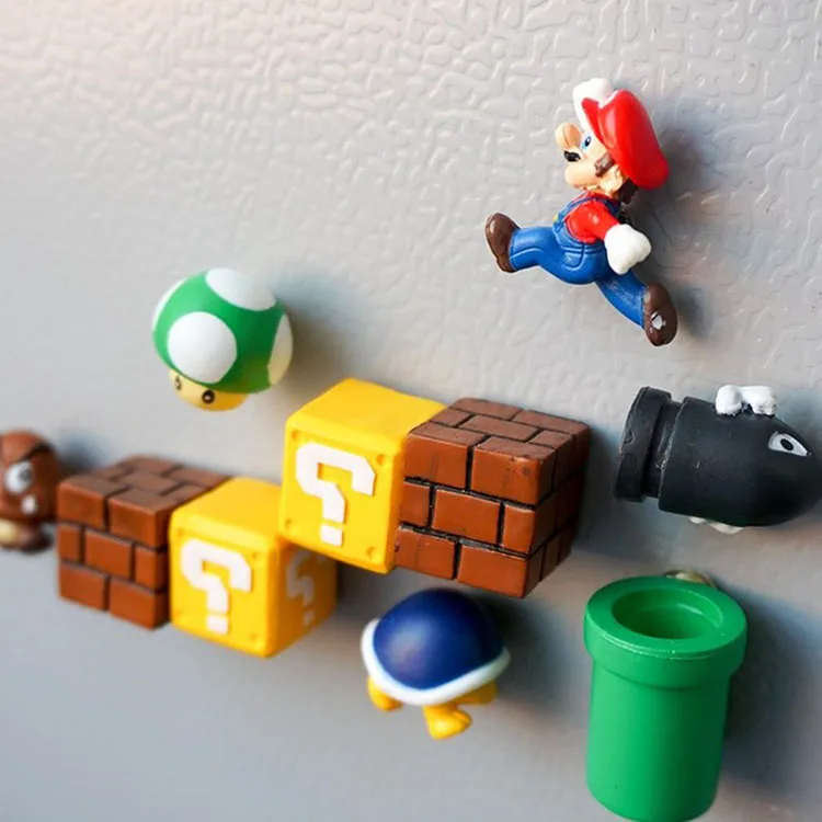 Мультфильм творческий 3D Super Mario Bros магниты на холодильник стикер сообщений детские игрушки для студентов подарок на день рождения Домашний декор