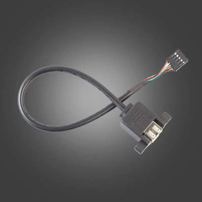 Новый Кабель-адаптер 30 см 9-контактный разъем материнской платы на 2 порта USB 0