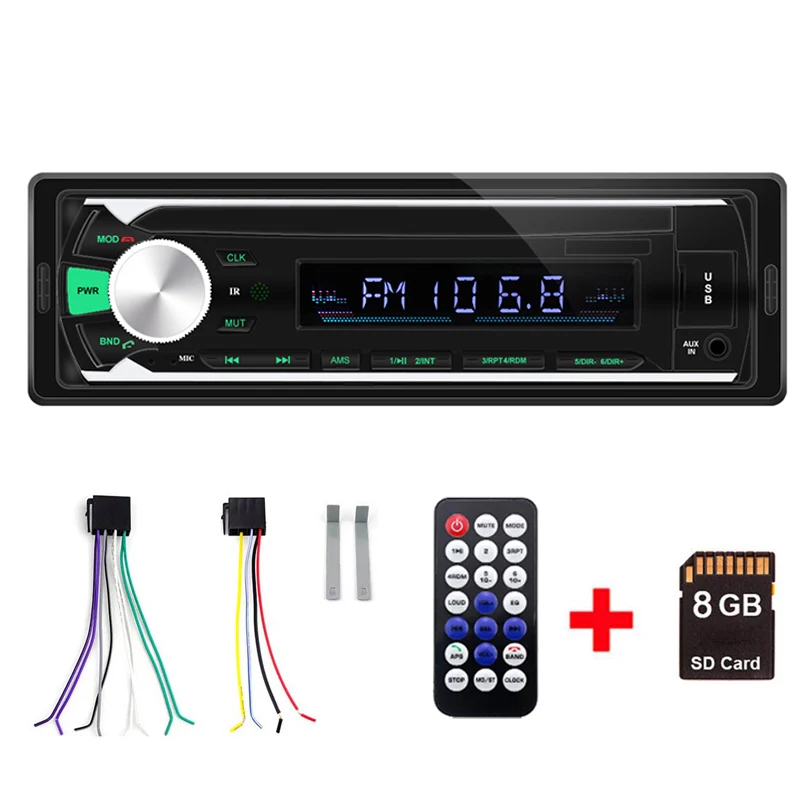 8G SD Card Автомагнитола 1 Din Bluetooth SD MP3 плеер Coche радио Estereo Poste Para Авто аудио стерео Carro Samochodowe Automotivo - Цвет: 8G SD Card