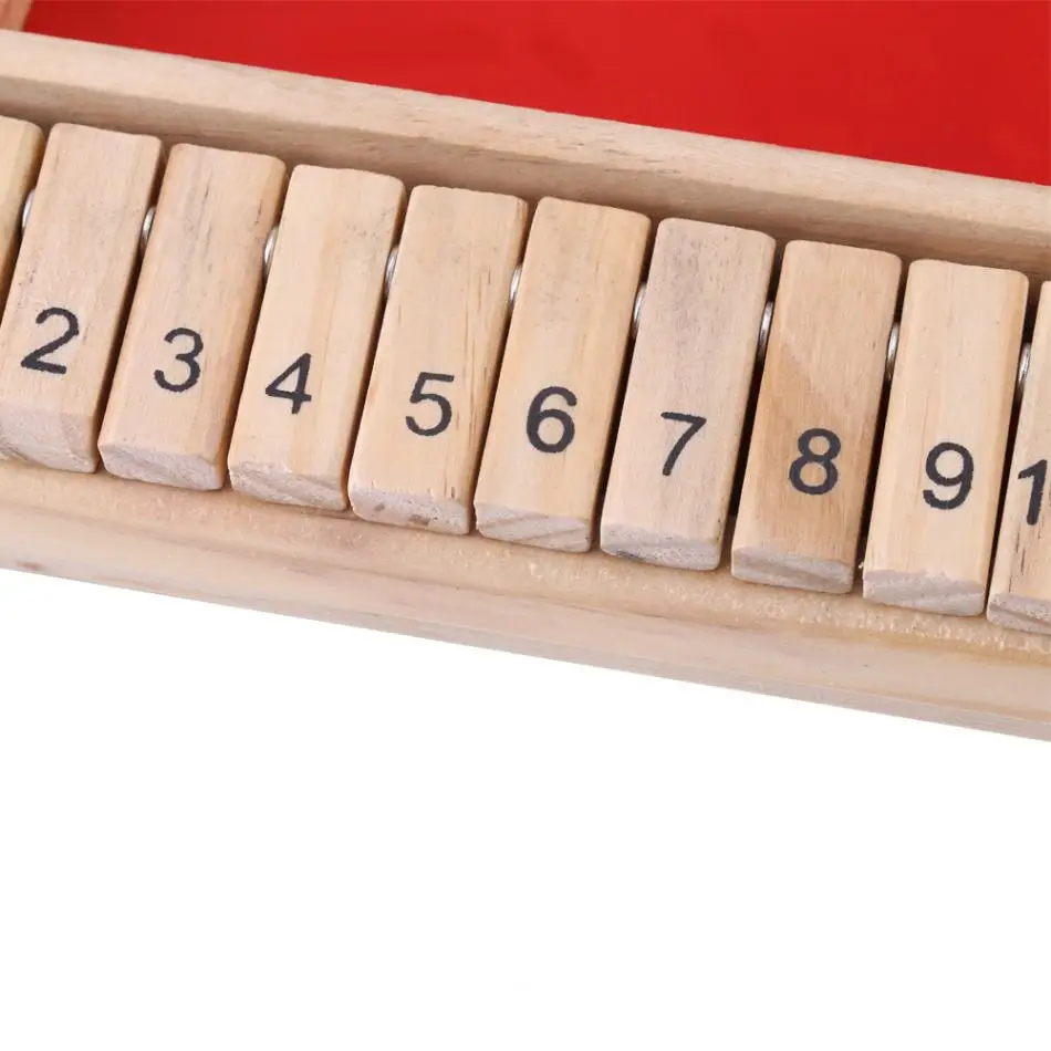 Настольная игра с играми Shut The Box набор 4-сторонних деревянных щитков и кубиков 10