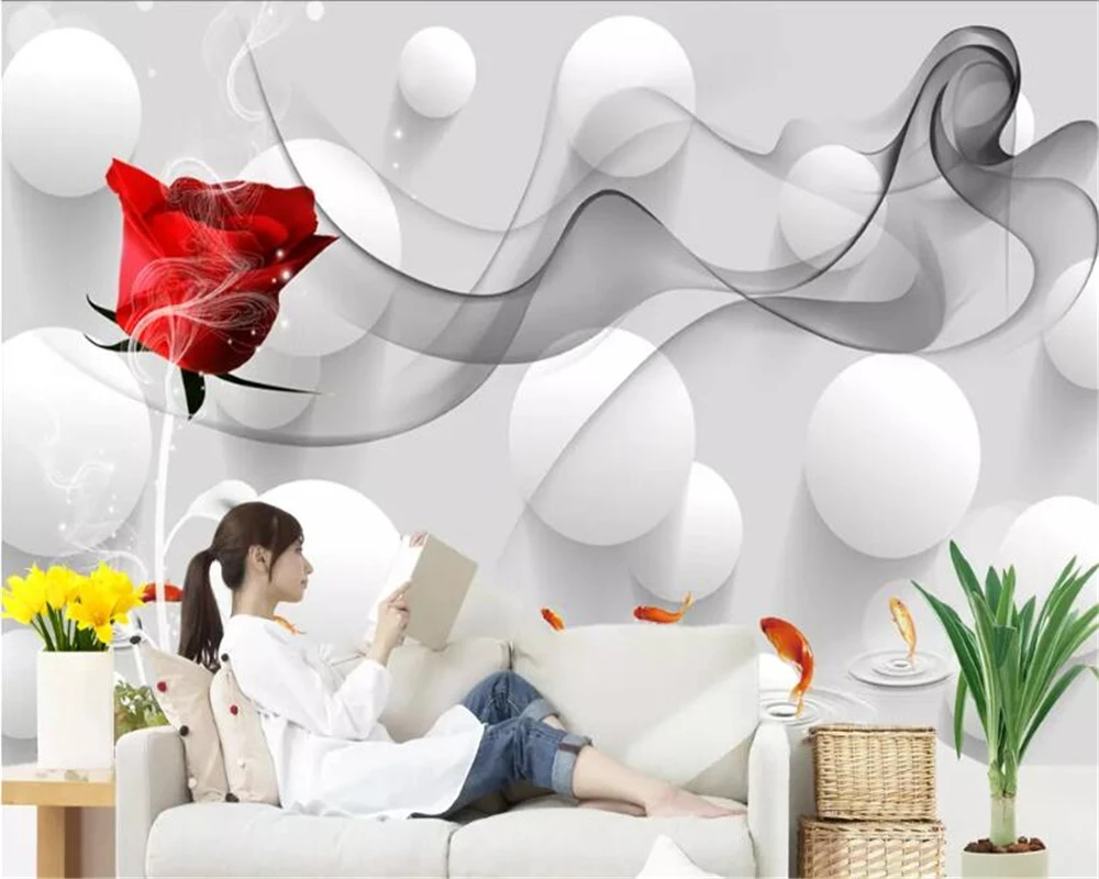 beibehang Vinyl wallSticker wallpaper smoke golden flower rose photo background wall for walls 3 d | Строительство и ремонт