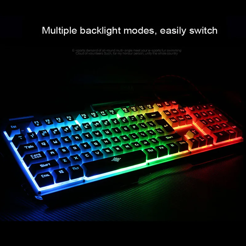 Проводная USB клавиатура с подсветкой 6 кнопок 3200 DPI|keyboard mice|mouse gamer keyboardwired keyboard mouse |