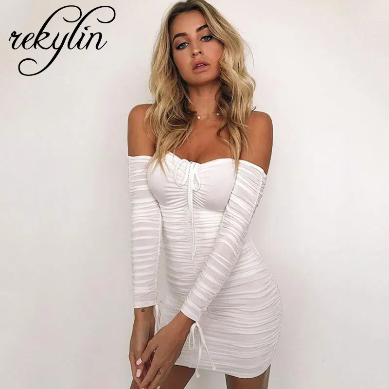 Rekylin женское осенне-зимнее Бандажное платье для женщин 2019 сексуальное с