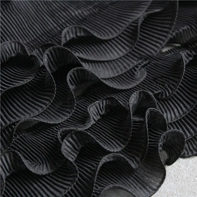 Four-Layer Stereo Wave Auricularia Lace Fold Mesh Texture Accessory Dress Handmade Material Designer Cloth | Дом и сад