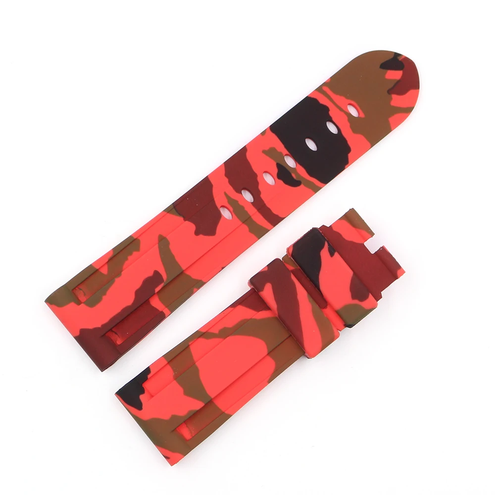 Rolamy 38 40 42 44mm Camo Orange Grey Waterproof Silicone Rubber Replacement Wrist Watchband Strap For Iwatch Series 4/3/2/1