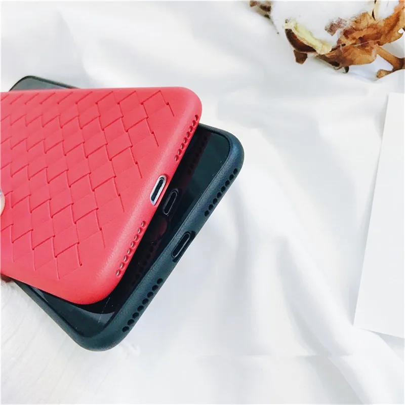 Роскошный сетчатый тканый деловой силиконовый мягкий чехол для iPhone 11 12 Pro Max X XS max