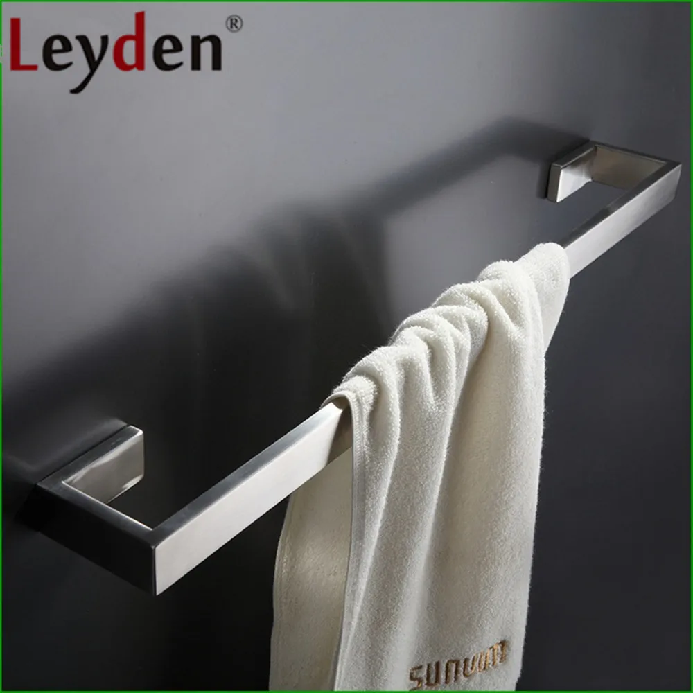 

Leyden Brushed 304 Stainless Steel Single Towel Bar Wall Mounted Silver Towel Holder Rack For Bathroom Accessories Set
