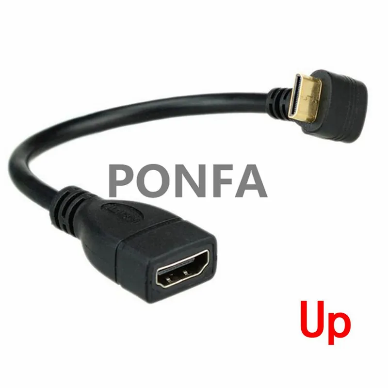 Up Вверх вниз вправо влево угловой мини HDMI к HDMI мужчин и женщин кабель 10 см для ноутбука ПК HDTV Тип C hdmi мини hdmi угол адаптера - Цвет: Up
