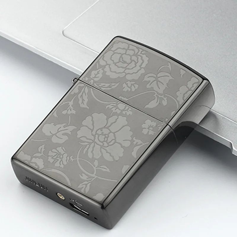 Креативные USB ветрозащитные зажигалки классический металлический штамп зарядка