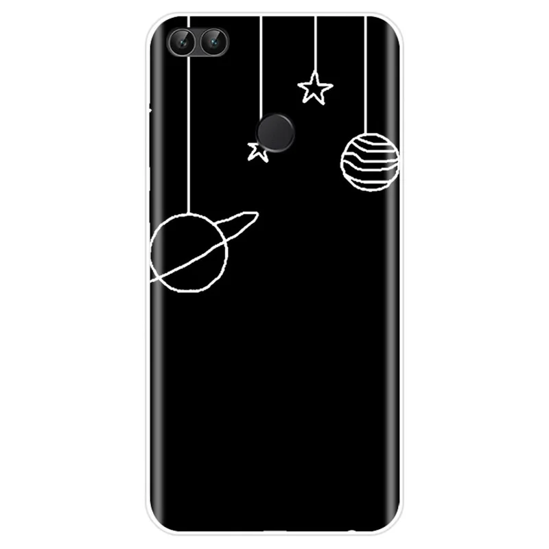 Чехол для телефона из ТПУ с изображением космонавта черного и белого цвета Huawei P9