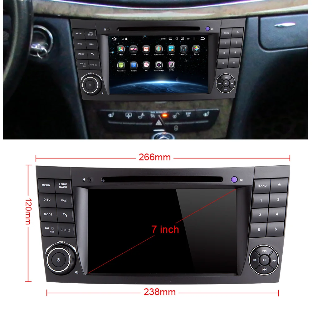 Eunavi 2 Din 7 'ɺndroid 8 0 4G ram Восьмиядерный автомобильный dvd-плеер для BENZ W211 CLS W219 CLK W209