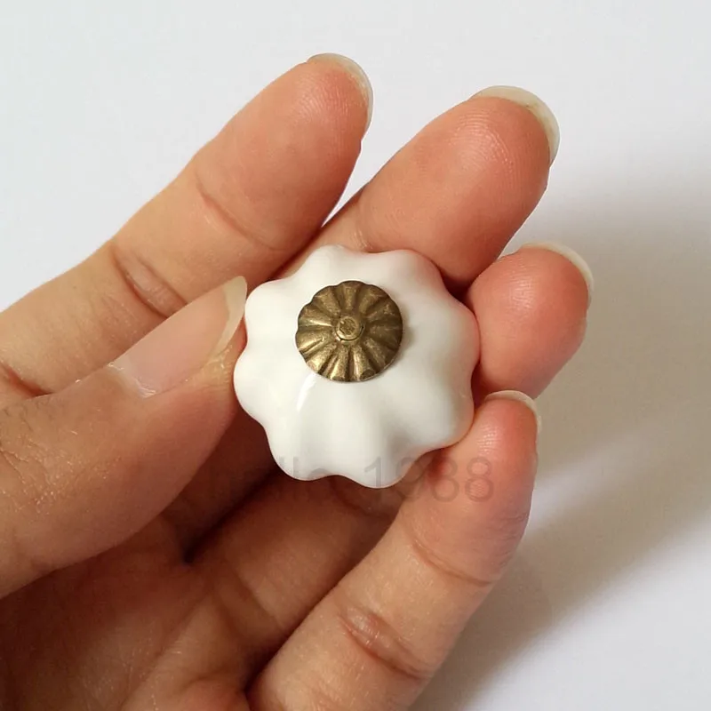 25 мм белый фонарь в виде тыквы керамическая ручка для шкафа ящика комода кухни |