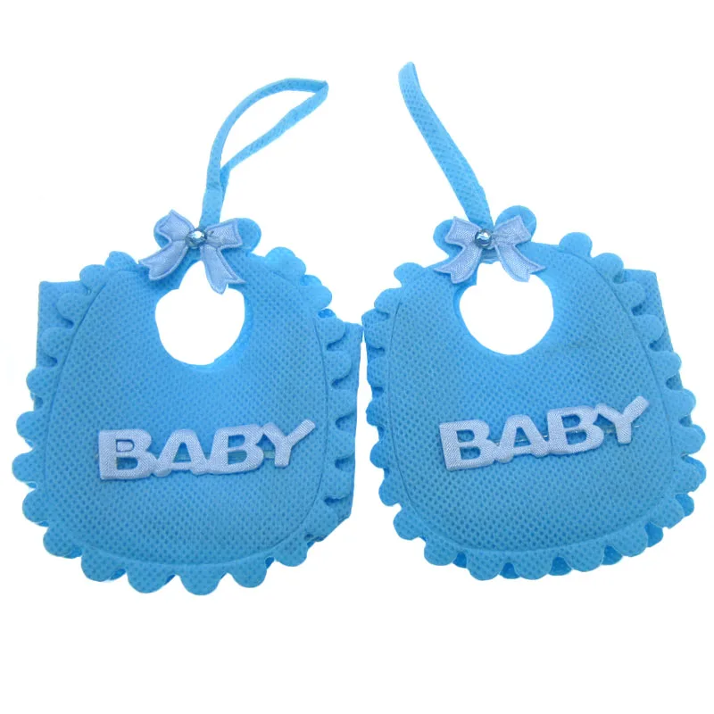 

12Pcs Nonwoven Fabric Fillable Bibs Pouches Candy Bags For Wedding Baby Craft Party Decorations 9x7x6cm