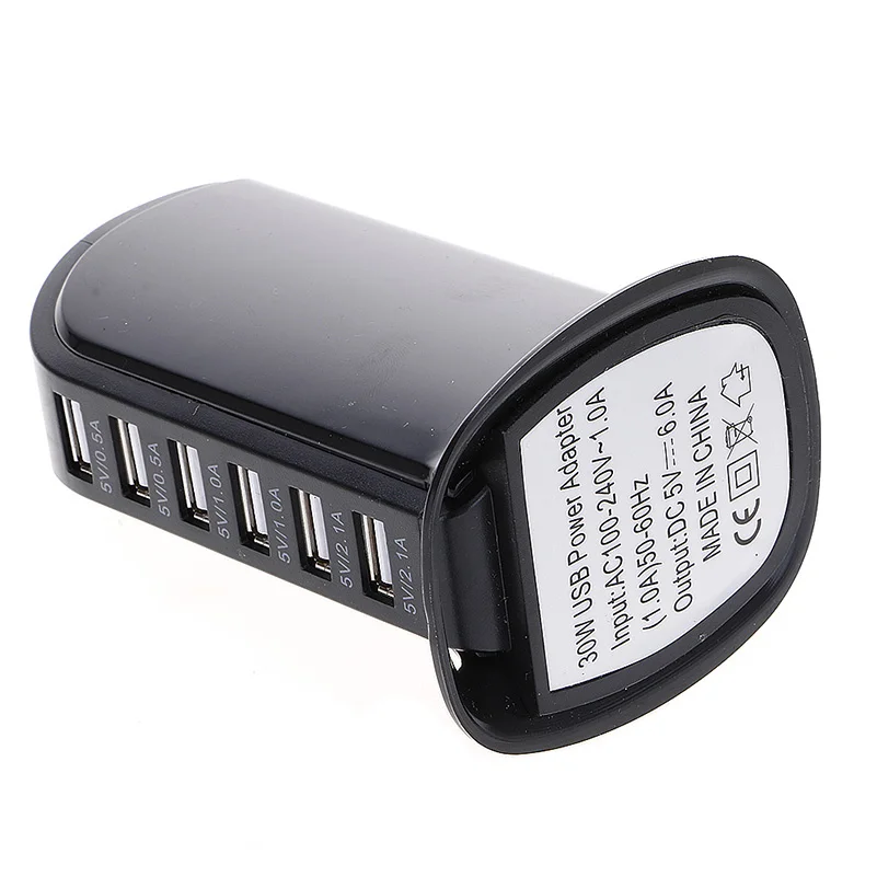 Универсальная 6 портов USB быстрая зарядная станция 30 Вт USB настенное зарядное устройство дорожная вилка Настольный usb-хаб разветвитель многопортовое зарядное устройство для телефона