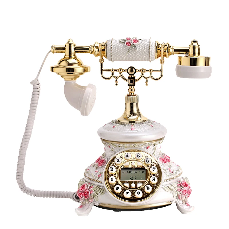 European telephone Caller story Square antique telephones pink retro phone landline Pastoral | Обустройство дома