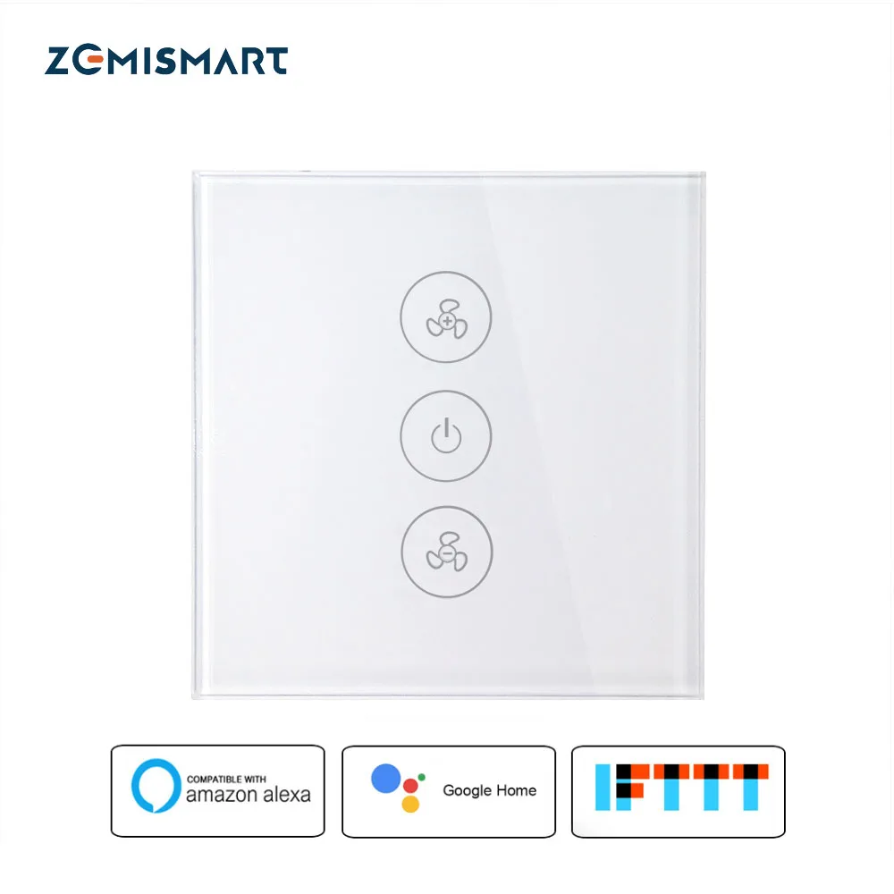 Zemismart ЕС США Alexa Google Home умный потолочный вентилятор переключатель Wifi приложение таймер контроль скорости группа регулировка скорости домашний настенный переключатель