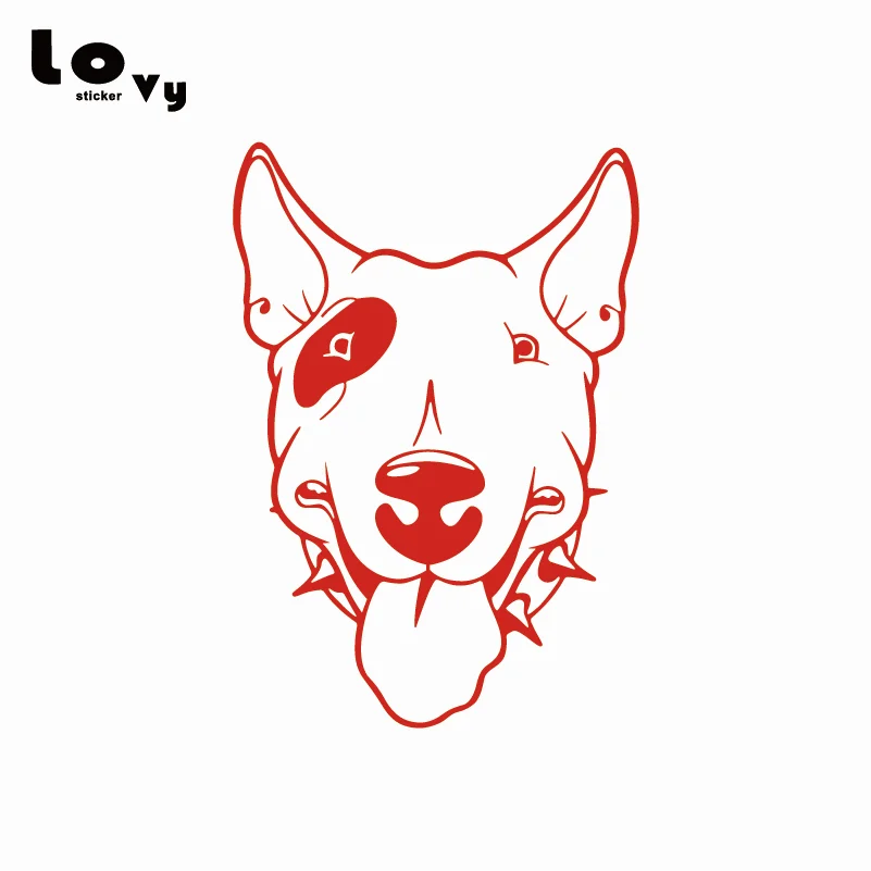 Виниловый стикер для автомобиля с изображением собаки Бультерьера креативная