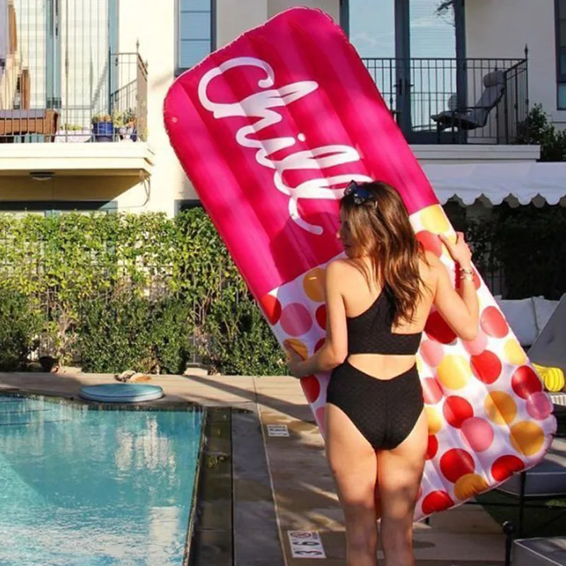 Гигантская надувная розовая капсула для бассейна 170 см плавательное кольцо