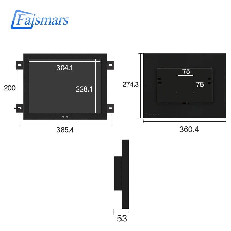 

15 inch Embedded industrial Computer monitor1400x1050 controlled displays Tablet LCD Monitor for Industrial Touch Monitor