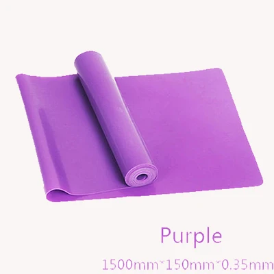 Фиолетовый Резинки для фитнеса, упражнений, резинки для йоги, эластичная лента 150 см, резистивная лента, петли, резиновые петли для тренировок в тренажерном зале - Цвет: Фиолетовый