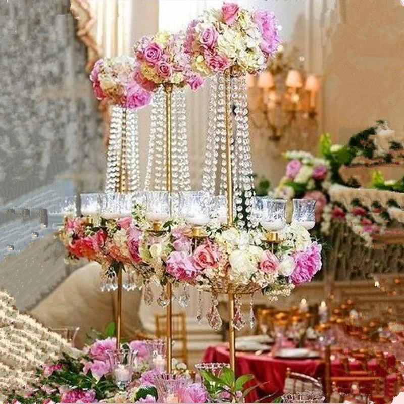 90cm Tall Gold Table Centerpiece Wedding Props