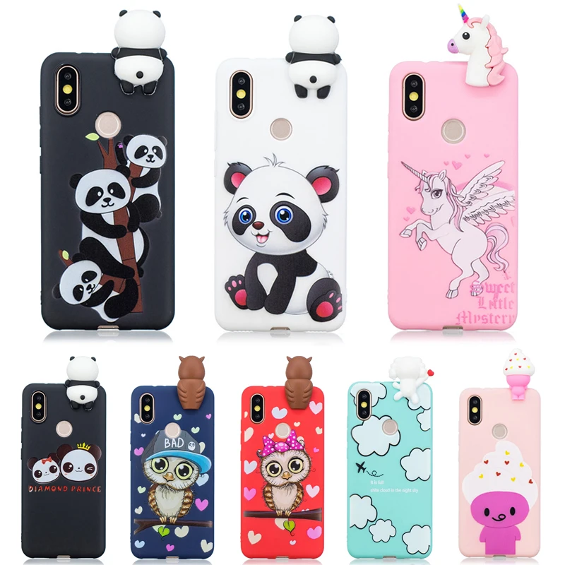 3D единорог Панда Сова Силиконовый ТПУ чехол для Coque Xiaomi Mi A1 A2 Lite Redmi 7 5 Plus Note 6 Pro 5A 6A S2