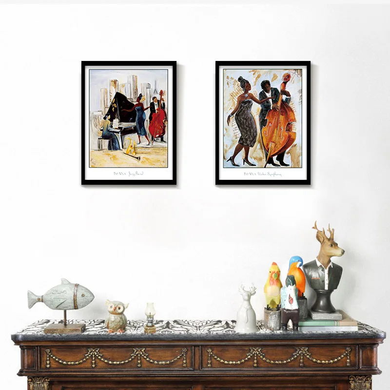 Черный Леди Тонкий Для женщин торговая Холст Картина лошадь Виолончель картина