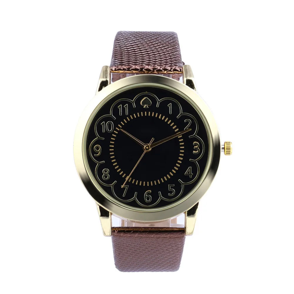 Часы наручные женские кварцевые золотистые с кожаным ремешком | Наручные часы