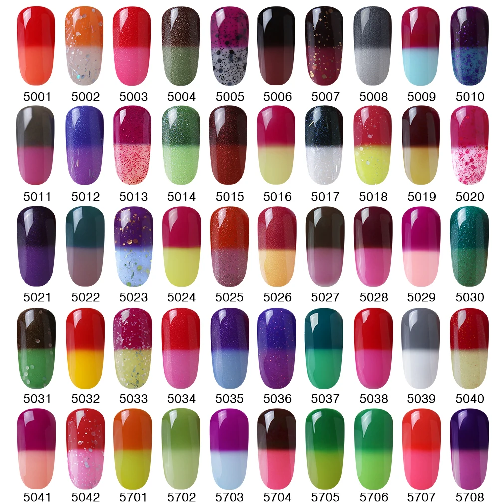 7 мл термальный Гель лак для ногтей отмачиваемый УФ меняющий цвет блестящий