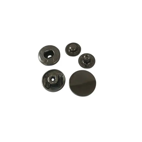 Black nickle 50 компл./лот, 5 цветов, Высококачественная Металлическая пуговица Sihetun, плоская металлическая пресс-шпилька, швейная кнопка, крепление зажима - Цвет: Black nickle