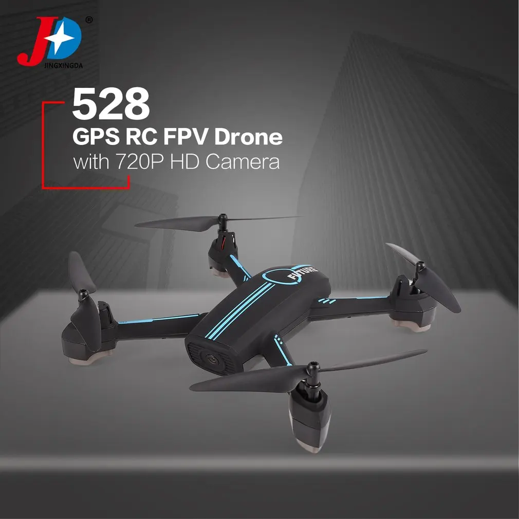 JXD 528 обновленная версия gps Квадрокоптер WiFi fpv Радиоуправляемый квадрокоптер с 720P HD Квадрокоптер с камерой в режиме реального времени Waypoint Flight RC Drone