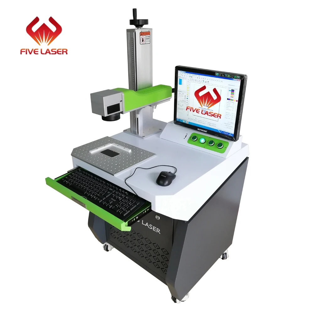 50w fiber laser marking machine with Raycus fiber laser source 300*300mm working area metal deep engraving and logo making