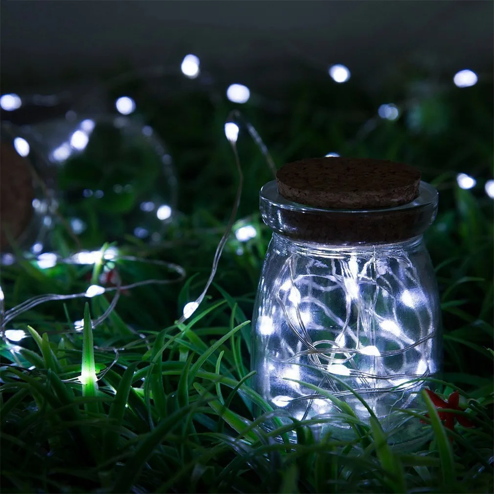 Солнечная энергия струнная лампа Водонепроницаемая светодиодная лента 2 м 200